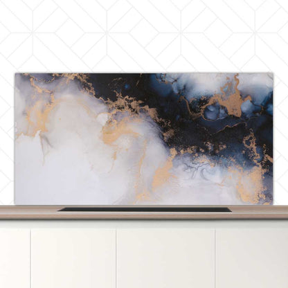 Spatscherm - Marmer Blauw-Paars