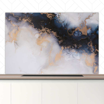 Spatscherm - Marmer Blauw-Paars