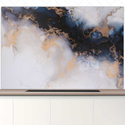 Spatscherm - Marmer Blauw-Paars