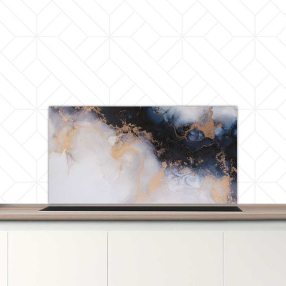 Spatscherm - Marmer Blauw-Paars