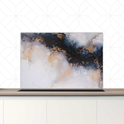 Spatscherm - Marmer Blauw-Paars