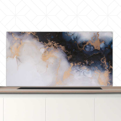 Spatscherm - Marmer Blauw-Paars