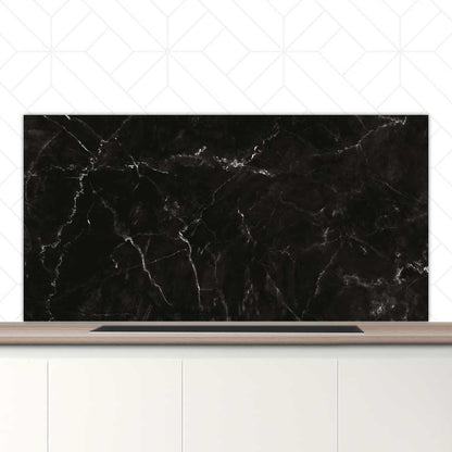 Spatscherm - Marmer Zwart