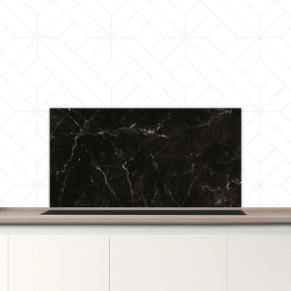 Spatscherm - Marmer Zwart