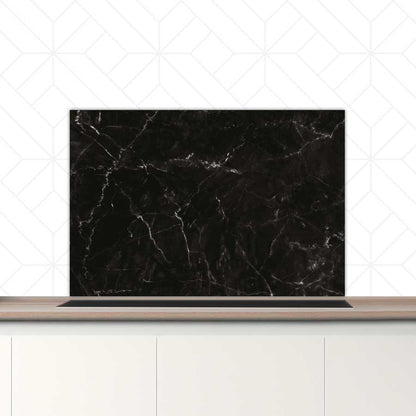 Spatscherm - Marmer Zwart