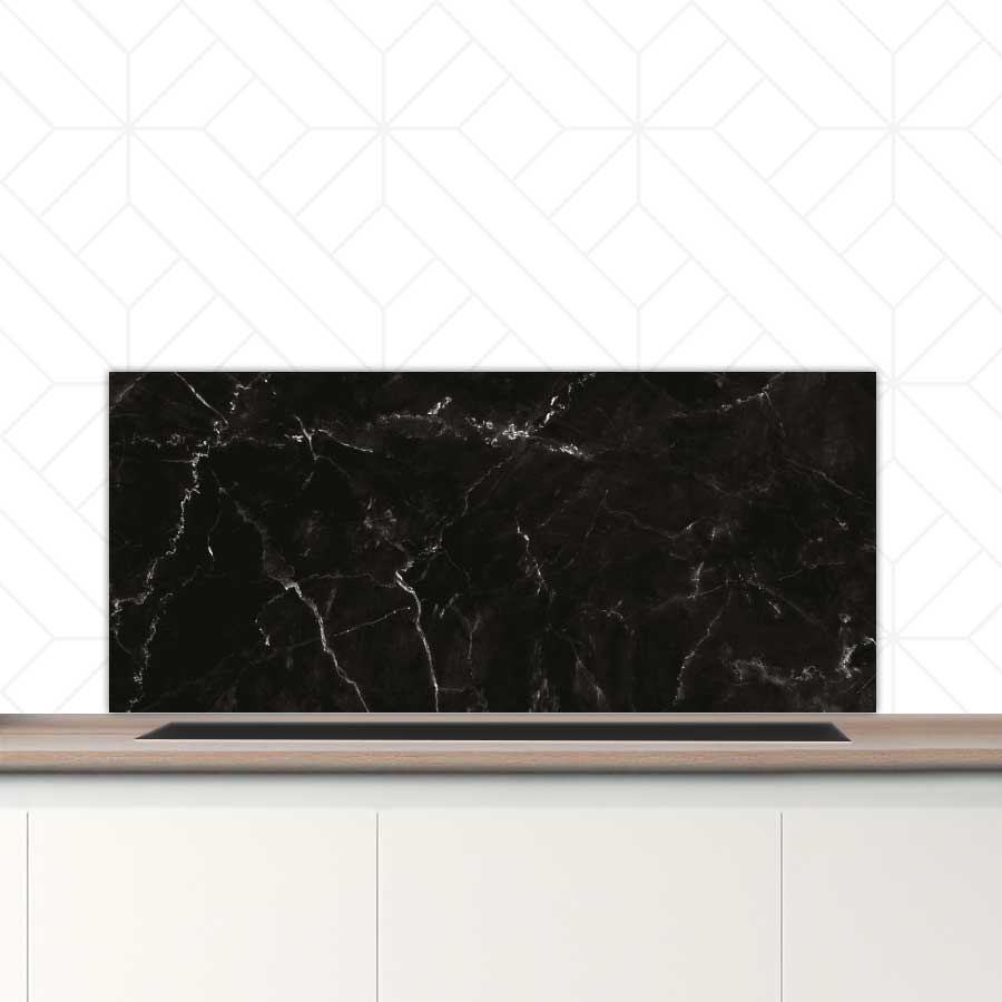 Spatscherm - Marmer Zwart