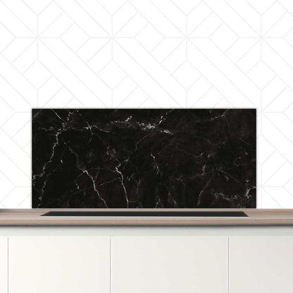 Spatscherm - Marmer Zwart