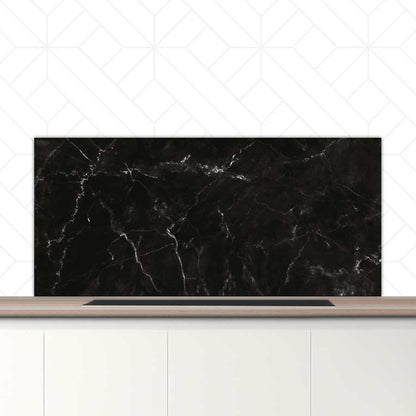 Spatscherm - Marmer Zwart