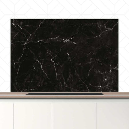 Spatscherm - Marmer Zwart