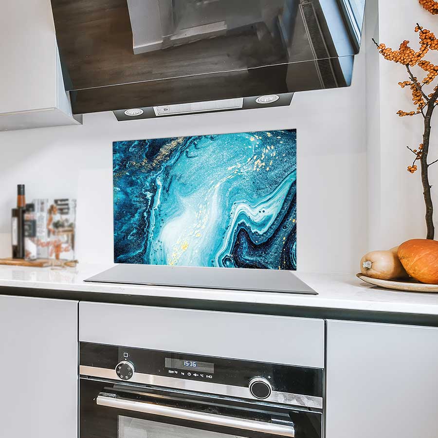 Spatscherm - Marmer Oceaan