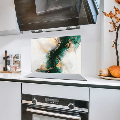 Spatscherm - Marmer Groen-Goud