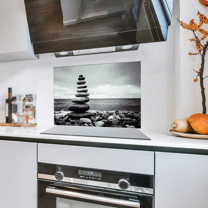 Spatscherm - Stenen in balans