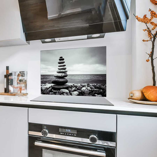 Spatscherm - Stenen in balans