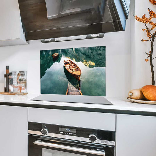 Spatscherm - Boten op een meer