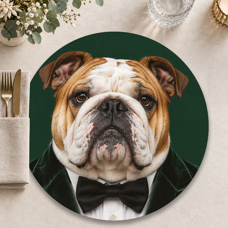 The Aristocrat Bulldog - Ronde placemat voor een sfeervolle tafelpresentatie - Kookio