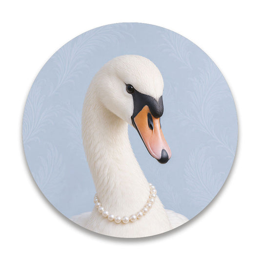 The Belle zwaan - Ronde placemat vinyl van Kookio
