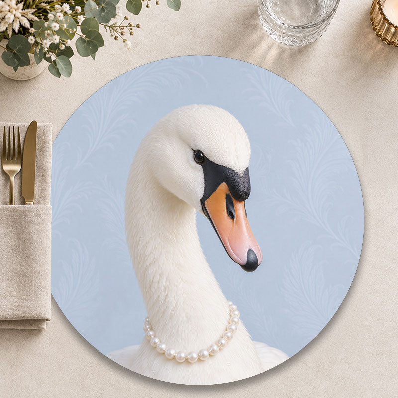 The Belle zwaan - Ronde placemat voor een elegante tafelpresentatie - Kookio