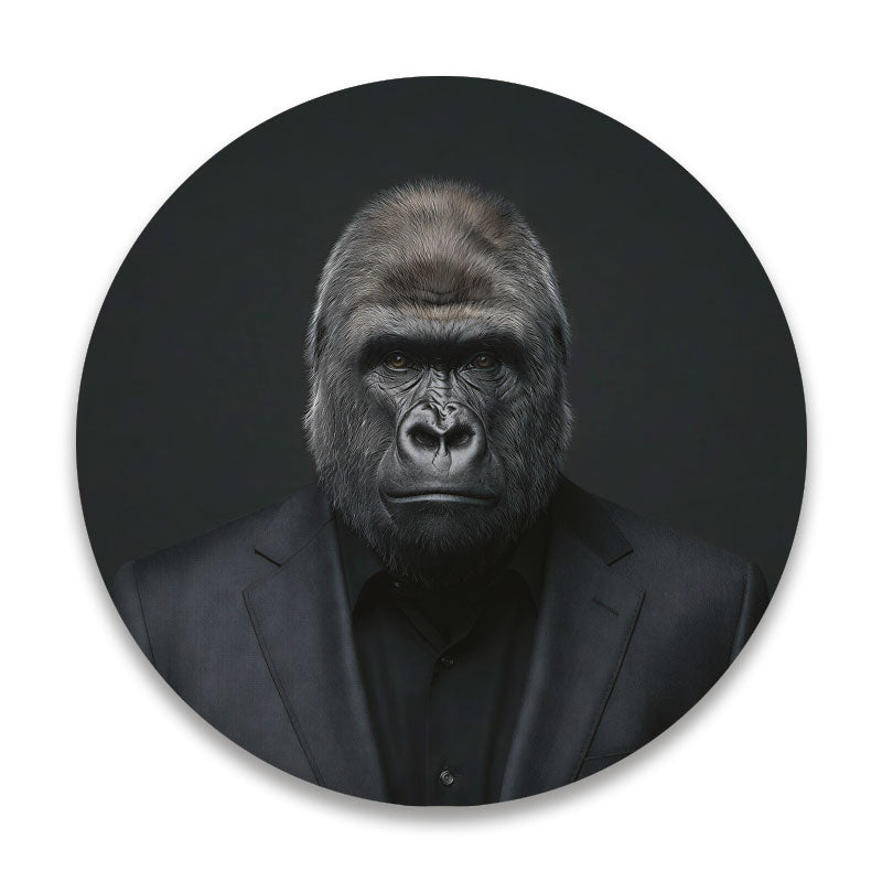 The Boss gorilla - Ronde placemat vinyl van Kookio
