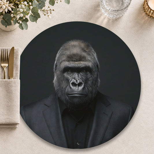 The Boss gorilla - Ronde placemat voor een stoere tafelpresentatie - Kookio