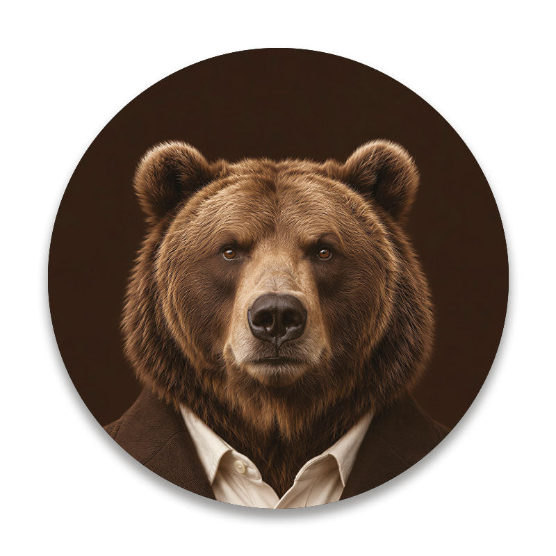 The Chairman bruine beer - Ronde placemat vinyl van Kookio