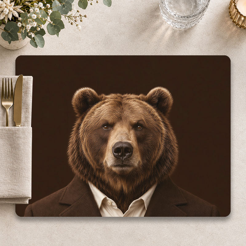 Bruine beer placemat The Chairman in een stijlvolle tafelpresentatie