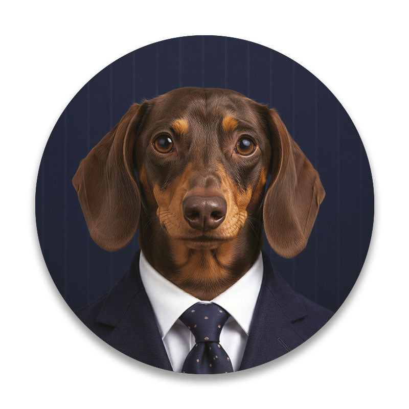 The Gentleman Teckel - Ronde placemat vinyl van Kookio