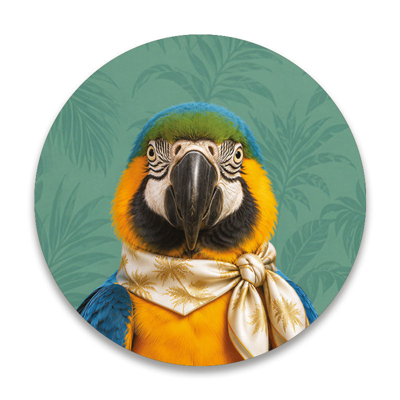 The Holidaymaker papegaai - Ronde placemat vinyl van Kookio