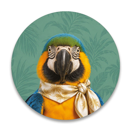 The Holidaymaker papegaai - Ronde placemat vinyl van Kookio