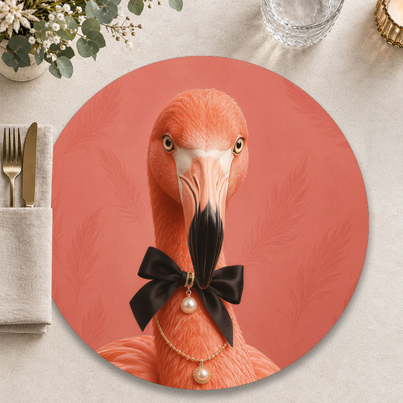 The Icon flamingo - Ronde placemat voor een stijlvolle tafelpresentatie - Kookio