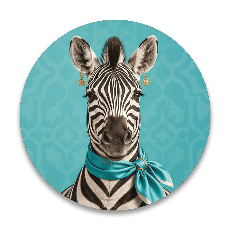 The Jetsetter zebra - Ronde placemat vinyl van Kookio