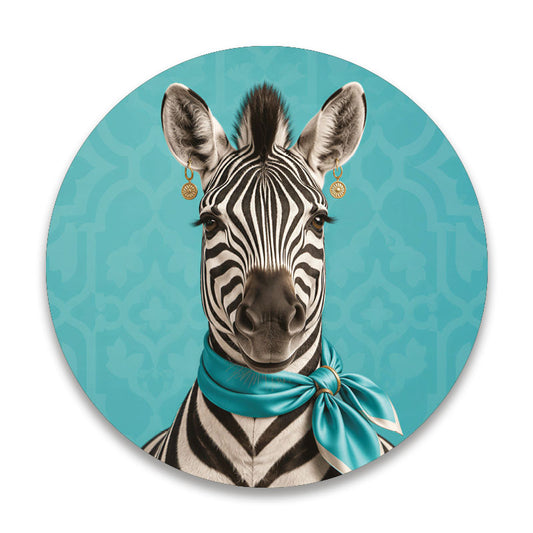 The Jetsetter zebra - Ronde placemat vinyl van Kookio