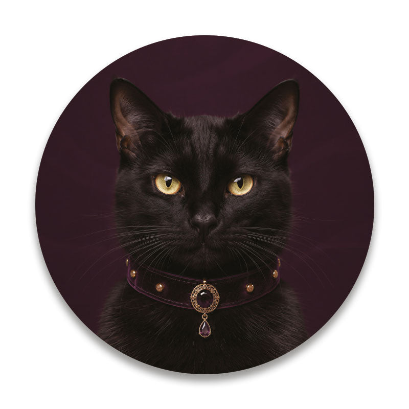 The Maverick zwarte kat - Ronde placemat vinyl van Kookio