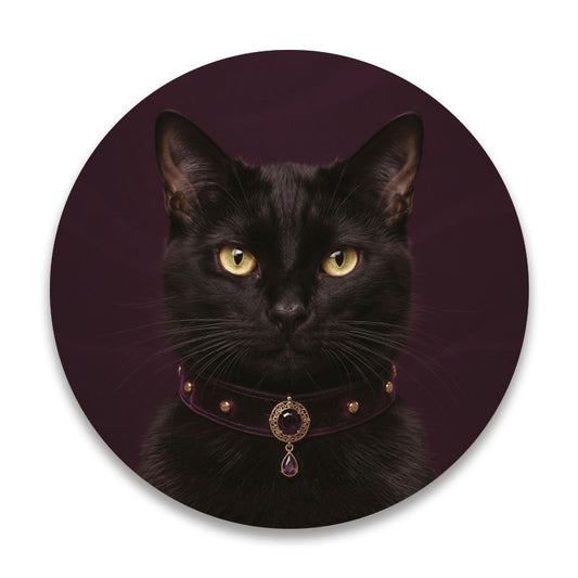 The Maverick zwarte kat - Ronde placemat vinyl van Kookio
