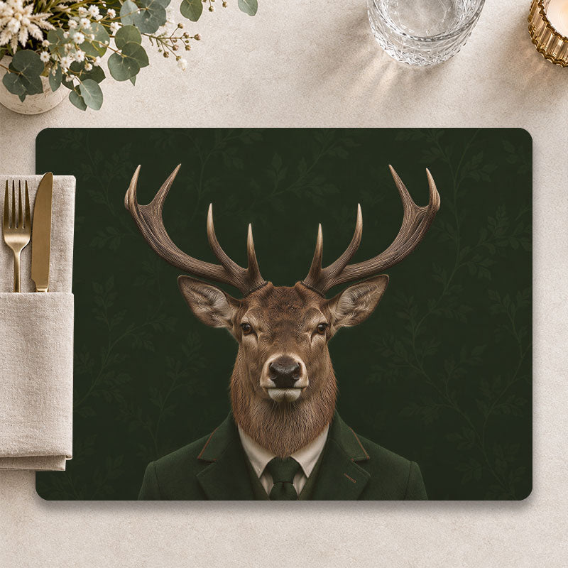 Herten placemat The Nobleman in een stijlvolle tafelpresentatie