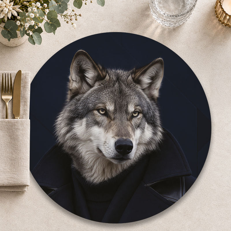 The Outsider wolven - Ronde placemat voor een stijlvolle tafelpresentatie - Kookio