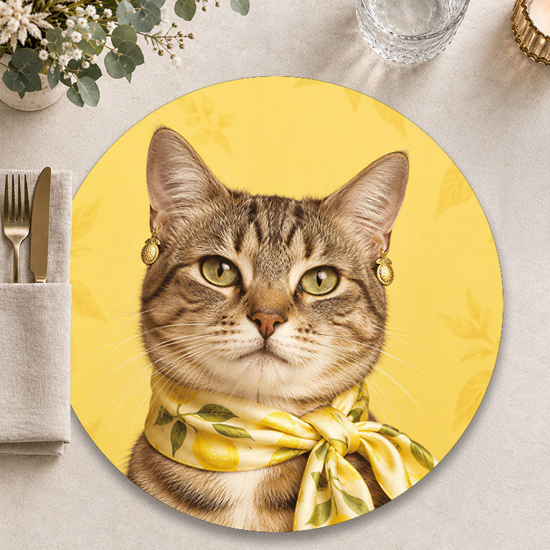 The Riviera Girl katten - Ronde placemat voor een zomerse en moderen tafelpresentatie - Kookio