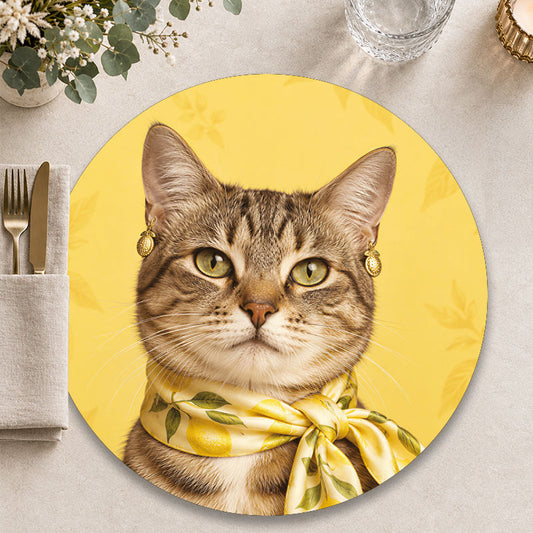 The Riviera Girl katten - Ronde placemat voor een zomerse en moderen tafelpresentatie - Kookio