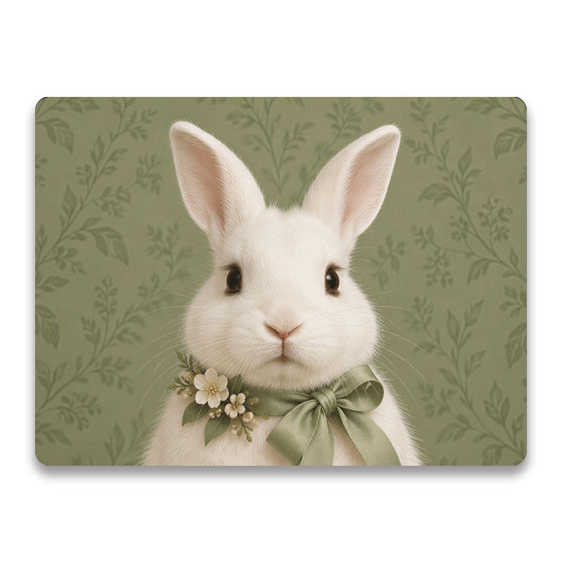 Luxe placemat met wit konijn The Romantic