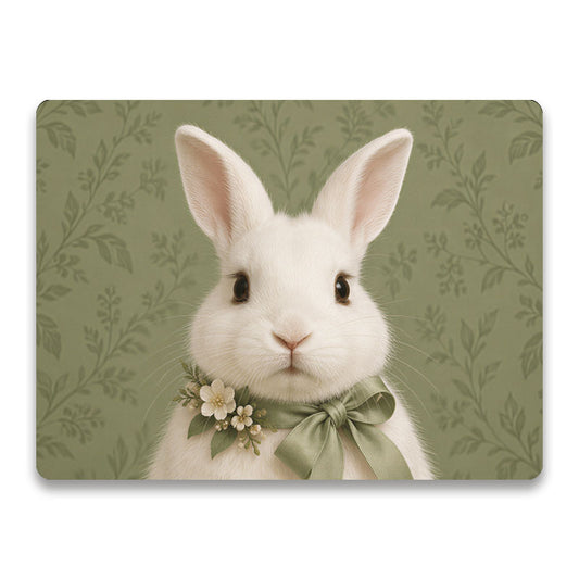 Luxe placemat met wit konijn The Romantic