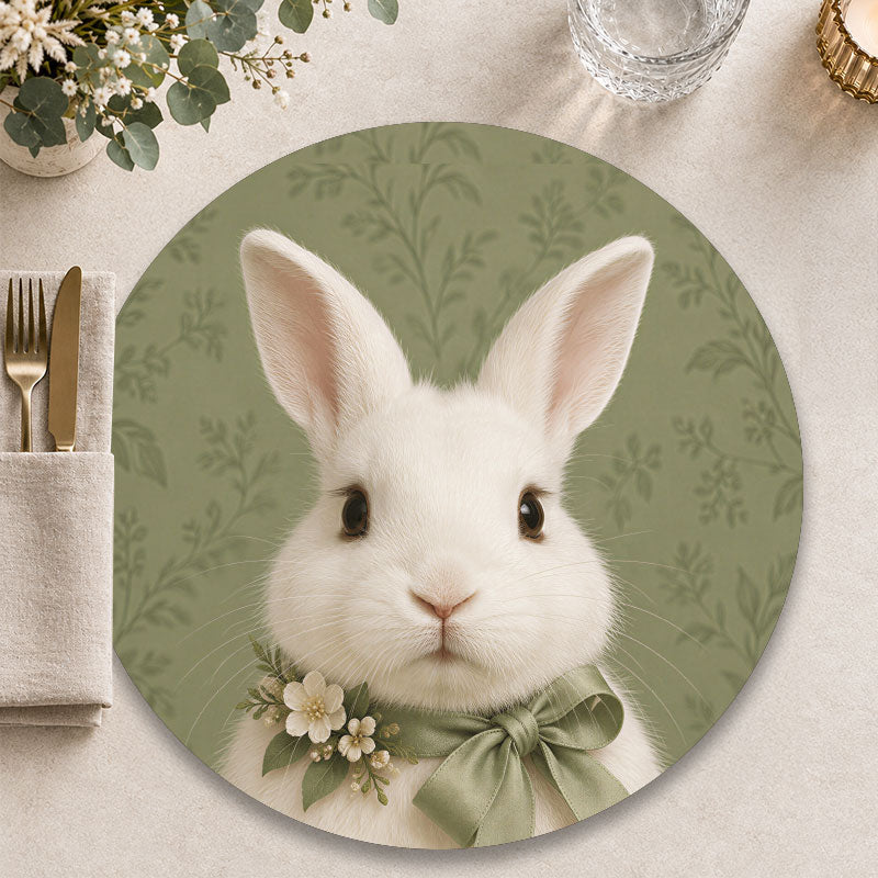 The Romantic konijnen - Ronde placemat voor een luxe tafelpresentatie - Kookio