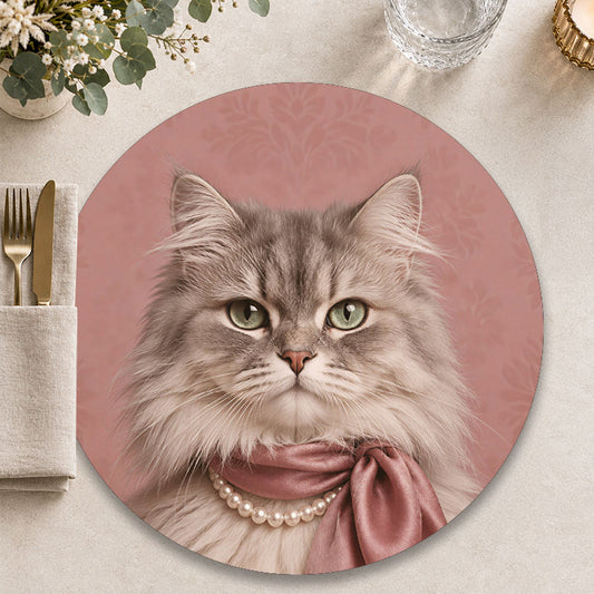 The Socialite Katten - Ronde placemat voor een stijlvolle tafelpresentatie - Kookio