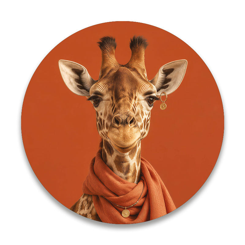 The Traveller giraffe - Ronde placemat vinyl van Kookio