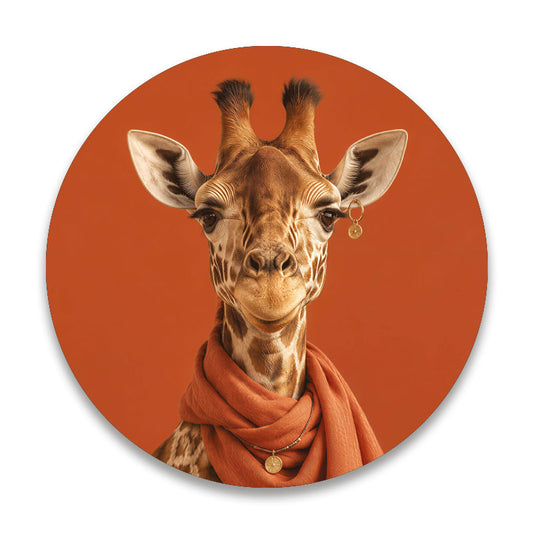 The Traveller giraffe - Ronde placemat vinyl van Kookio