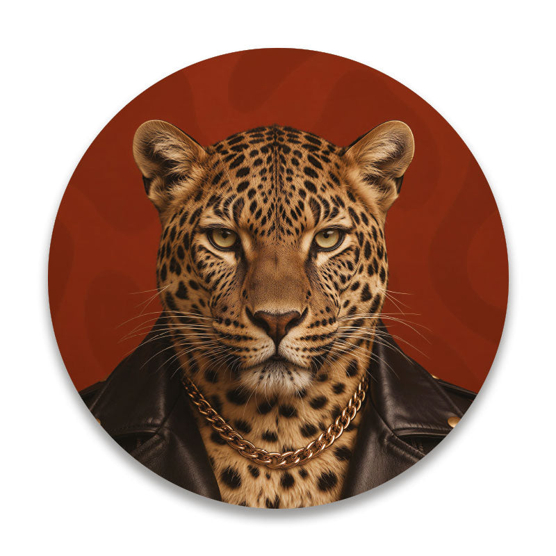 The Wild One luipaard - Ronde placemat vinyl van Kookio