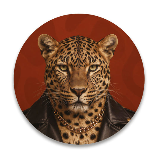 The Wild One luipaard - Ronde placemat vinyl van Kookio
