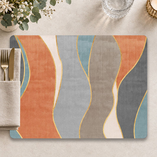 Abstracte golven - abstracte luxe placemat voor een stijlvolle tafelpresentatie - Kookio
