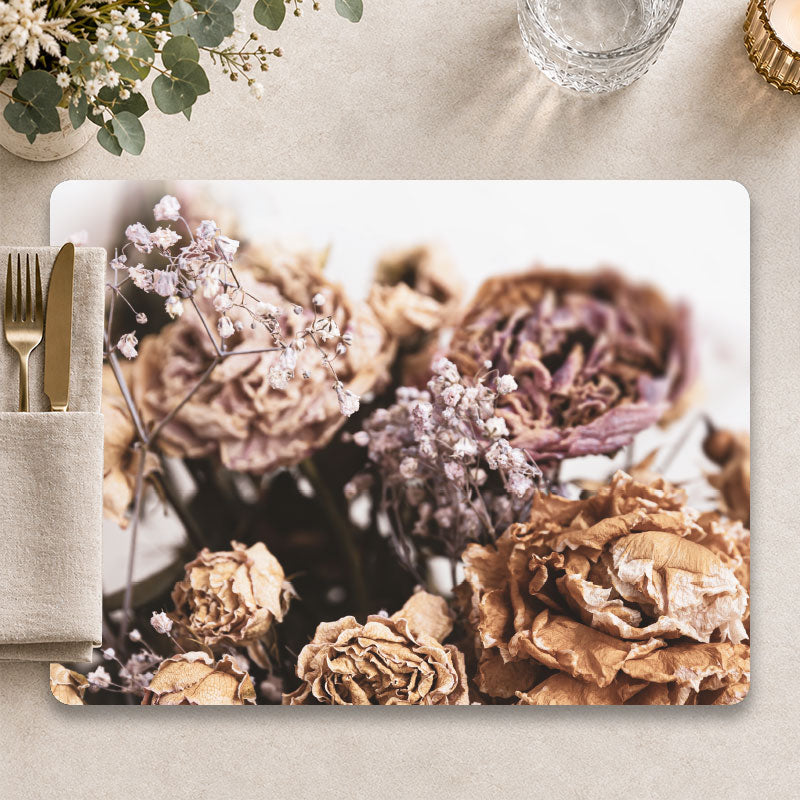 Autumn touch - Luxe droogbloemen placemat voor een sfeervolle tafelpresentatie - Kookio