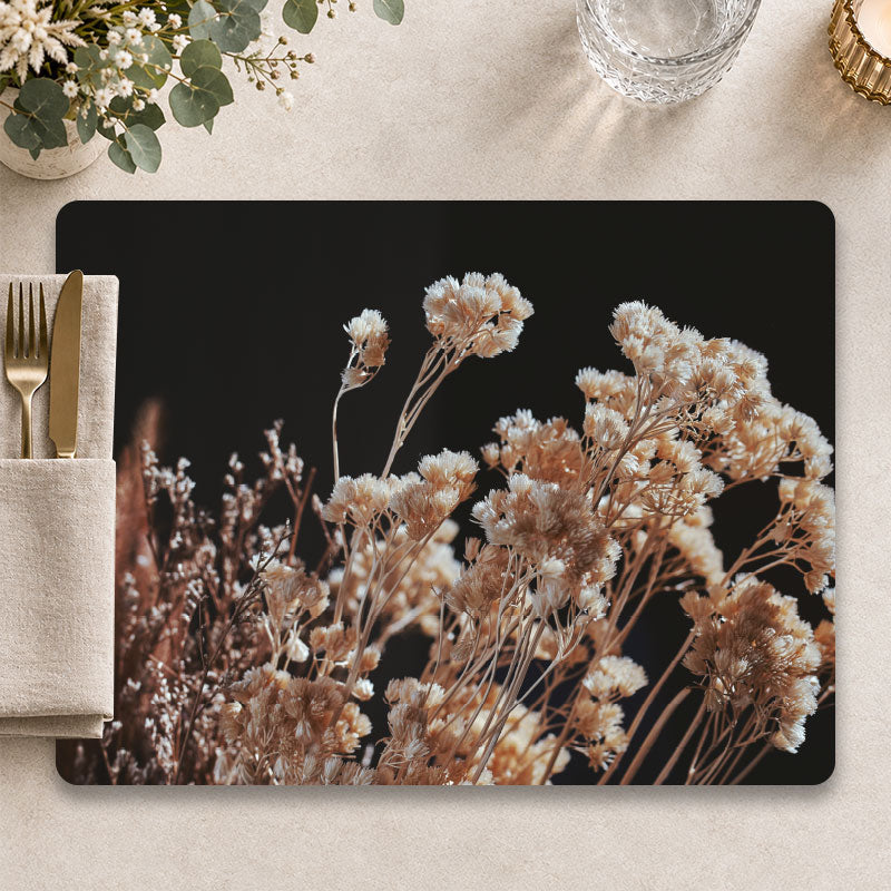 Field flowers - Luxe droogbloemen placemat voor een moderne tafelpresentatie - Kookio