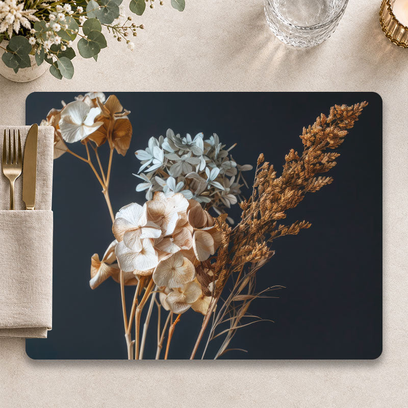 Natural living - Luxe droogbloemen placemat voor een moderne tafelpresentatie - Kookio