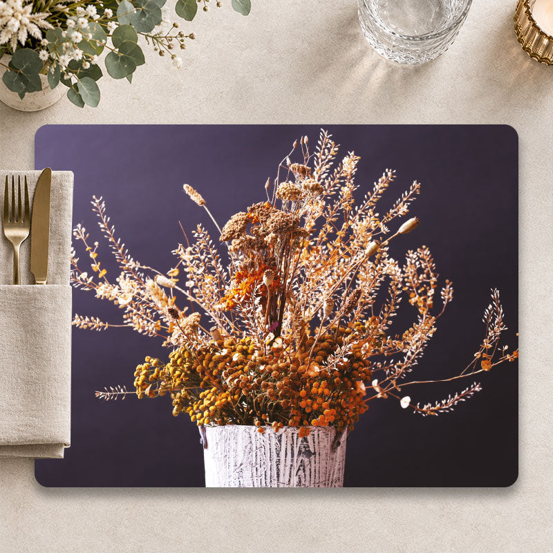 Pure harmony - Luxe droogbloemen placemat voor een stijlvolle tafelpresentatie - Kookio